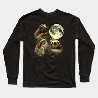 Sloth Bliss Sloths The Moon Print for Casual and Comfortable Tee Long Sleeve T-Shirt